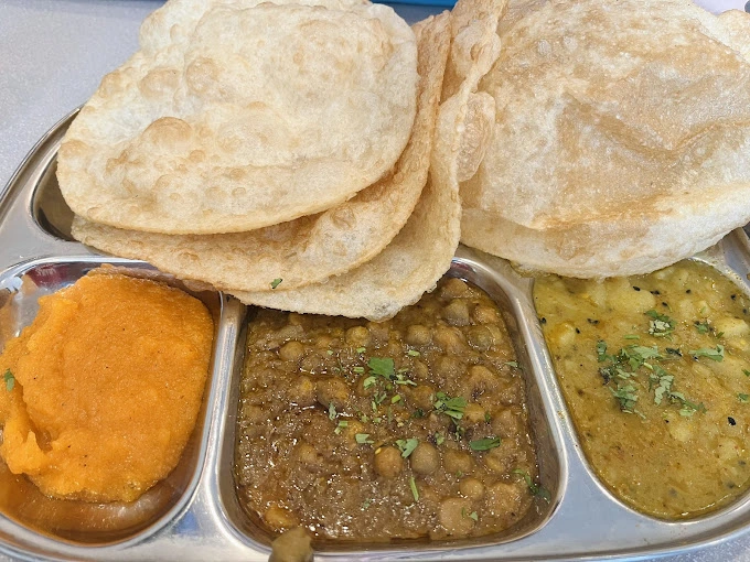 Delicious Halwa Puri breakfast combo at Taste of Pakistan in Edmonton, AB